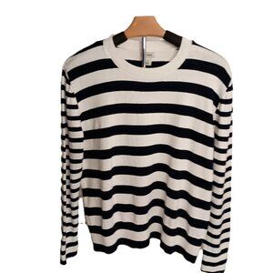 LL Bean Blue and White Stripe Long Sleeve Sweater Women’s Size M